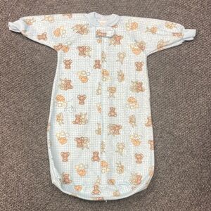 Vintage Carter's Light Blue Bear Print Sleep Sack Baby